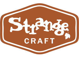 Strange Craft Beer Company amber logo with locations